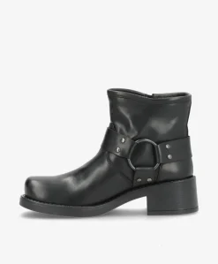 Dame Café Moda Biker boots - Sort Skind