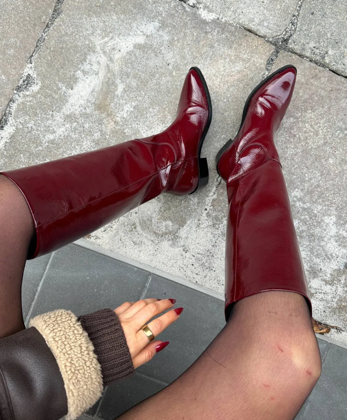 Dame phenumb copenhagen CONFIDENCE P - Bordeaux lak - Lang støvle