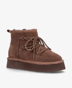 Dame phenumb copenhagen DUMBLE XL LACE - Dame Bamsestøvle med snøre - ruskind