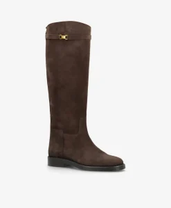 Dame phenumb copenhagen EQUESTRA LONG S - Mørkebrun ruskind - Lang støvle Dame