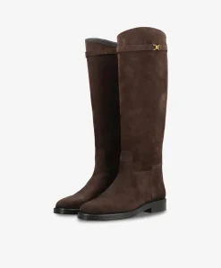 Dame phenumb copenhagen EQUESTRA LONG S - Mørkebrun ruskind - Lang støvle Dame