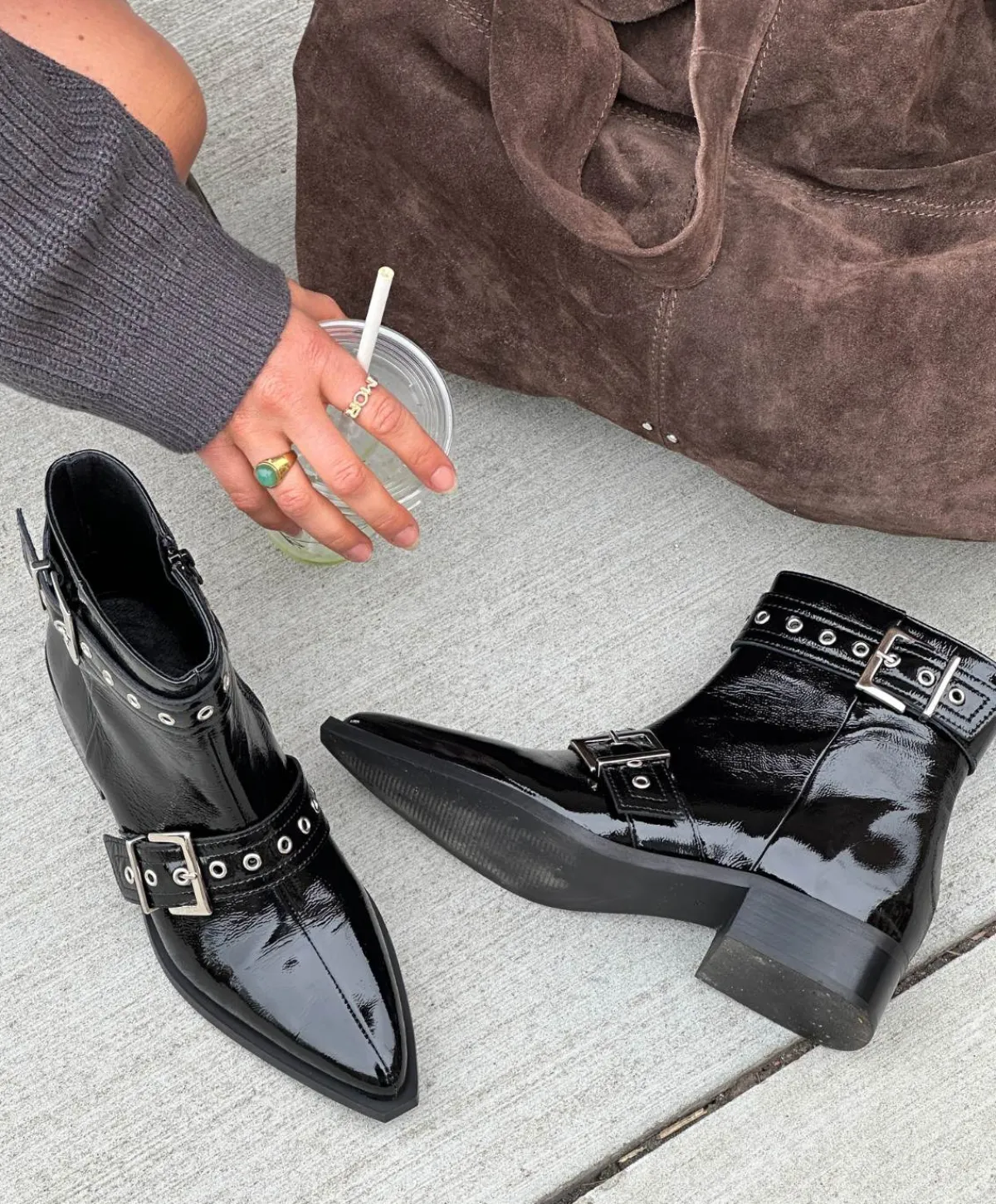 Dame phenumb copenhagen JUSTIFIED P - Ankel støvle - Sort lak