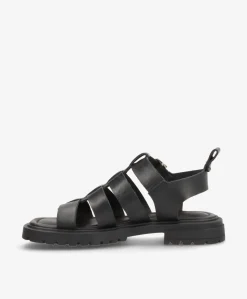 Dame Shoedesign Copenhagen MAYA - Sort læder - Sandaler med lav hæl Dame