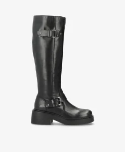 Dame Shoedesign Copenhagen SADDLE LONG Buckle - læder - Lange støvler Dame