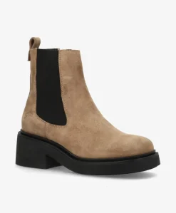 Dame Shoedesign Copenhagen SADDLE S - ruskind - Chelsea støvler Dame