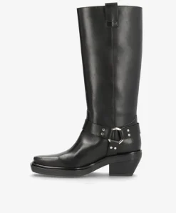 Dame phenumb copenhagen SEQUENCE - Dame Lang biker støvle med hæl - læder