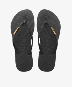 Dame Havaianas Slim logo metallic - Slip-on Dame -