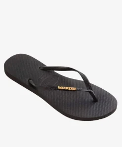 Dame Havaianas Slim logo metallic - Slip-on Dame -