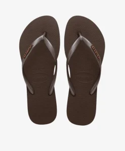 Dame Havaianas Slim logo metallic - Slip-on Dame -