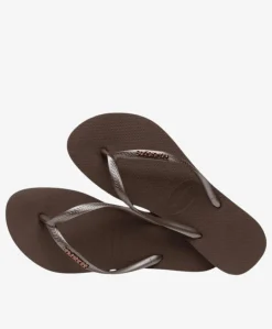 Dame Havaianas Slim logo metallic - Slip-on Dame -