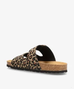 Dame Shoedesign Copenhagen TOPIC S - Leopard ruskind - Sliders Dame